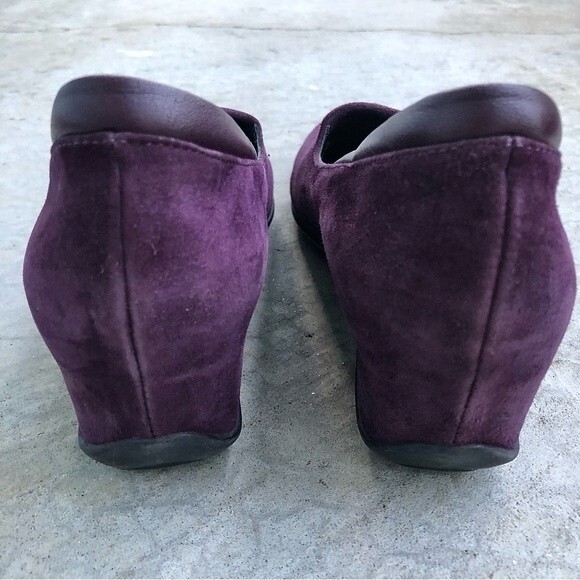 Aquatalia Violeta Wedges Purple Suede Loafers Slip On Shoes Waterproof 7 - Picture 5 of 6